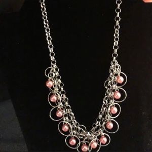 Pink Pearl necklace and earrings